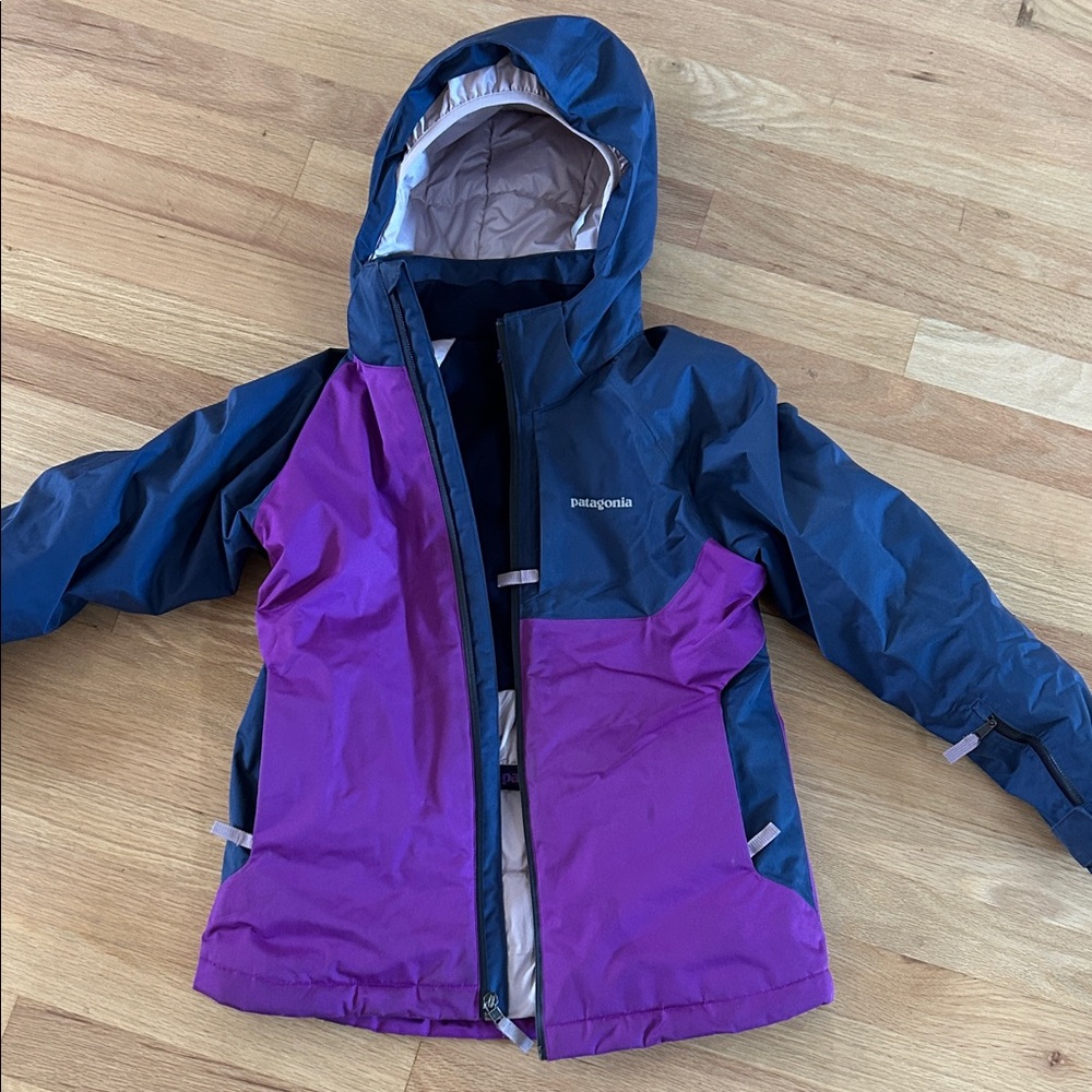 Patagonia Kids' ski coat - Purple and Navy size 10
